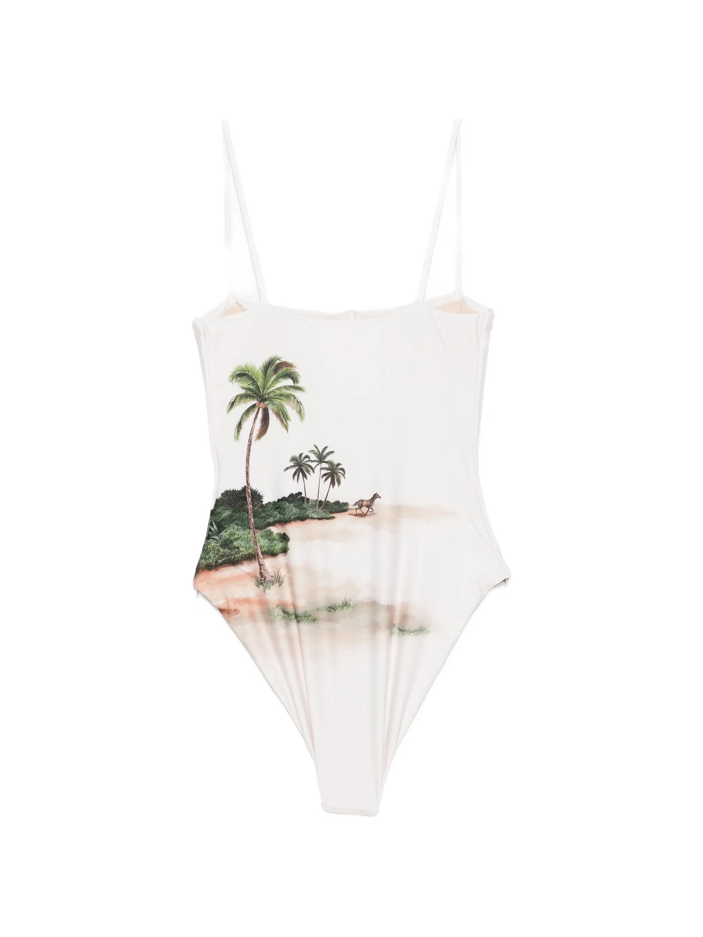Durazno Arena landscape-print swimsuit
