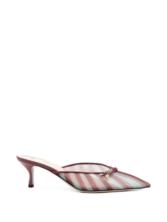 tulle striped mules