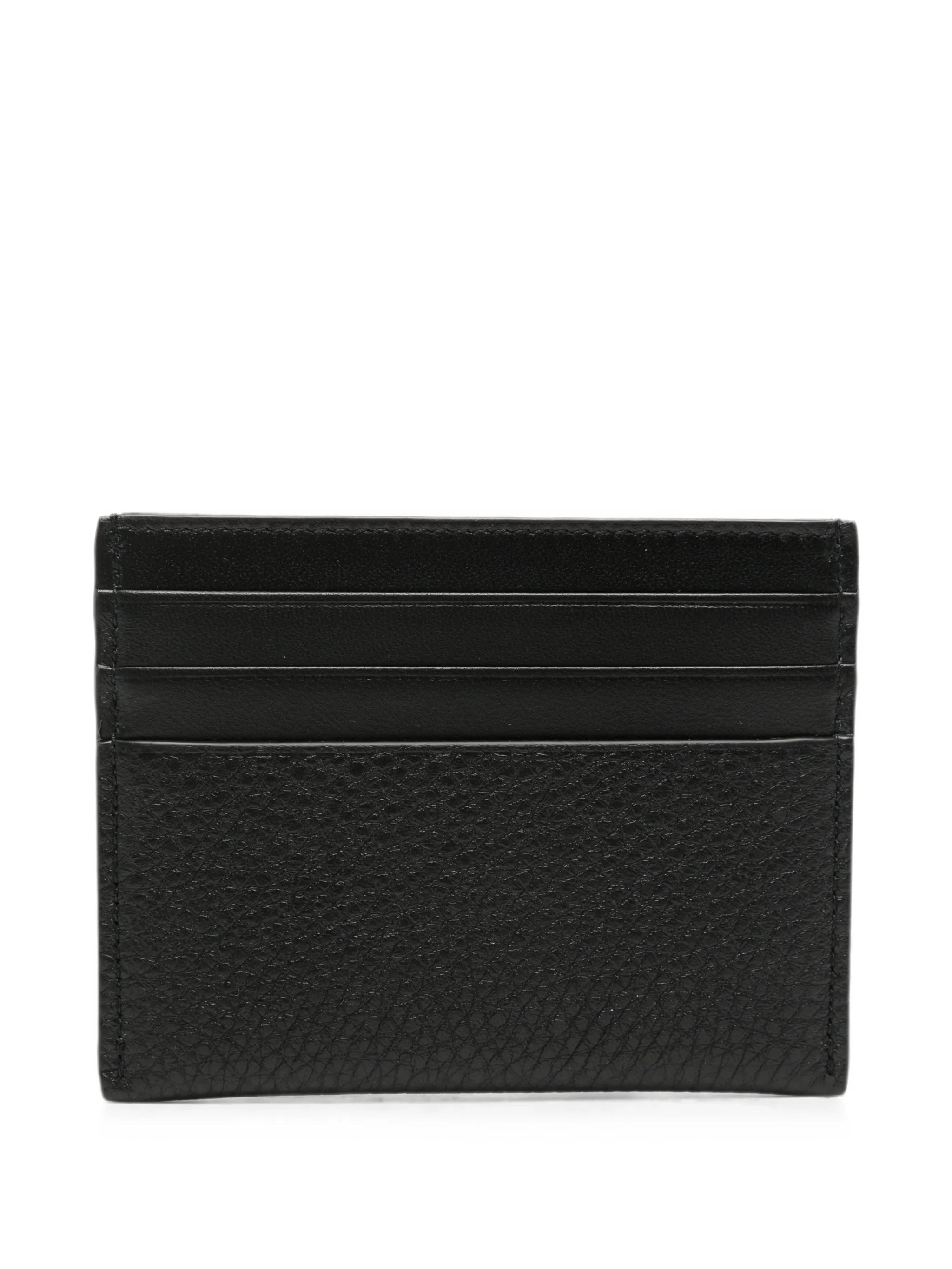 card holder in grained leather
