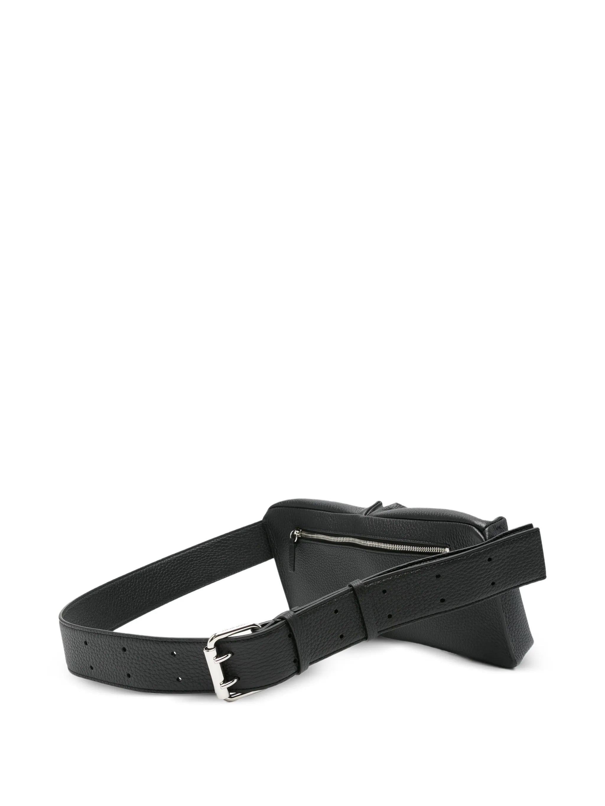 fold belt bag in grained leather