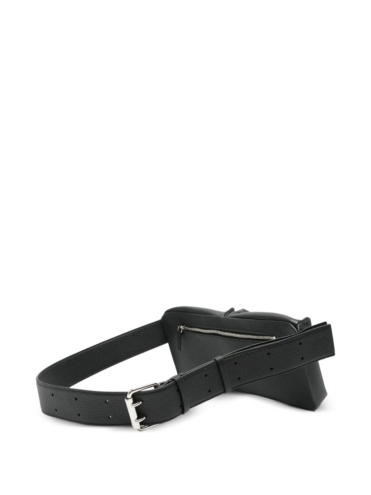 fold belt bag in grained leather
