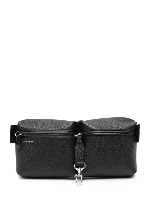 fold belt bag in grained leather