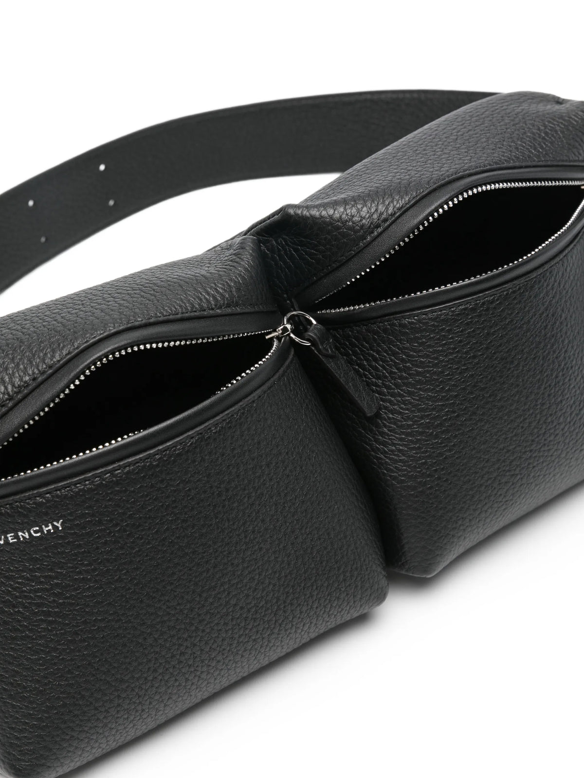 fold belt bag in grained leather