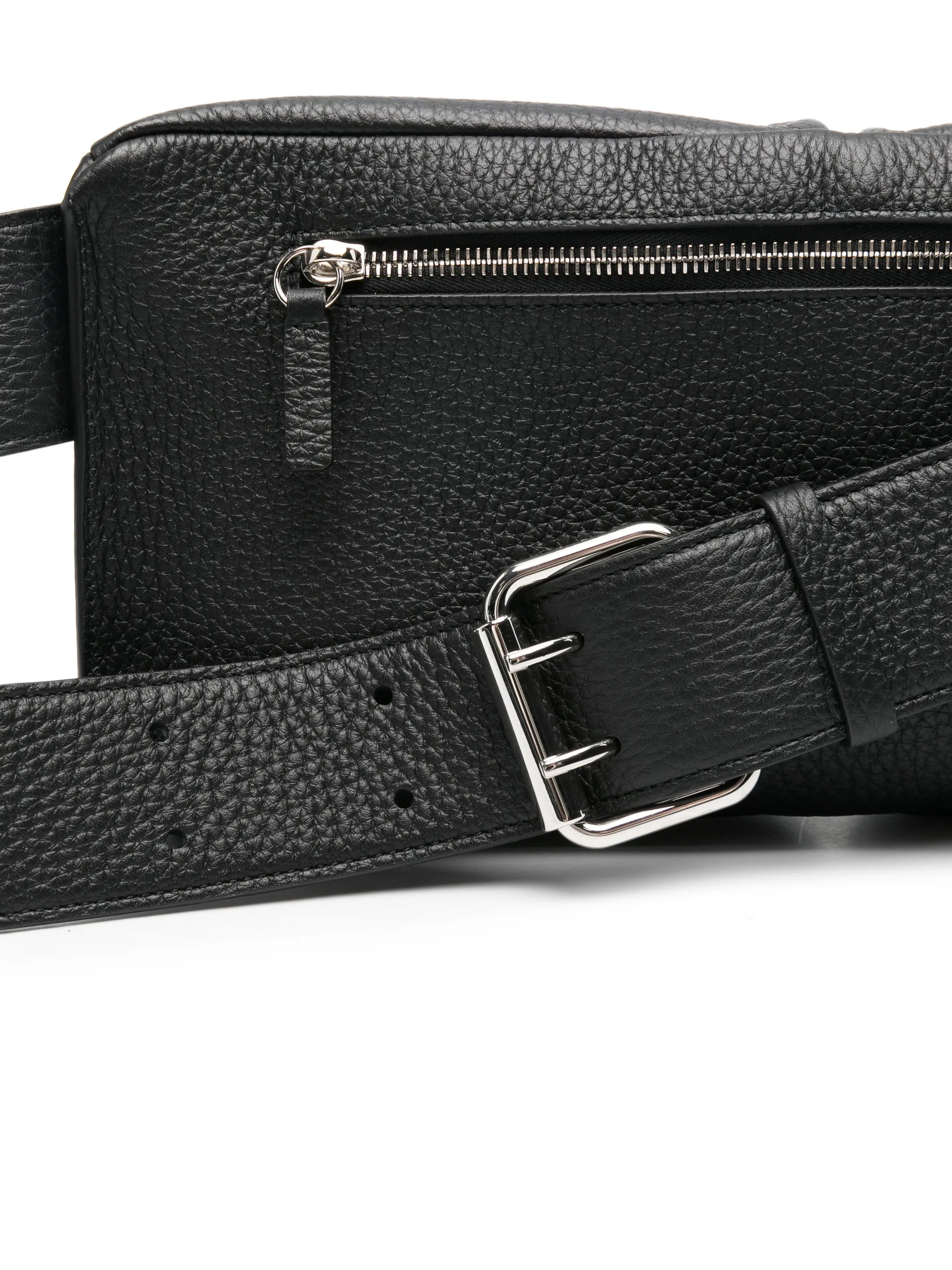 fold belt bag in grained leather