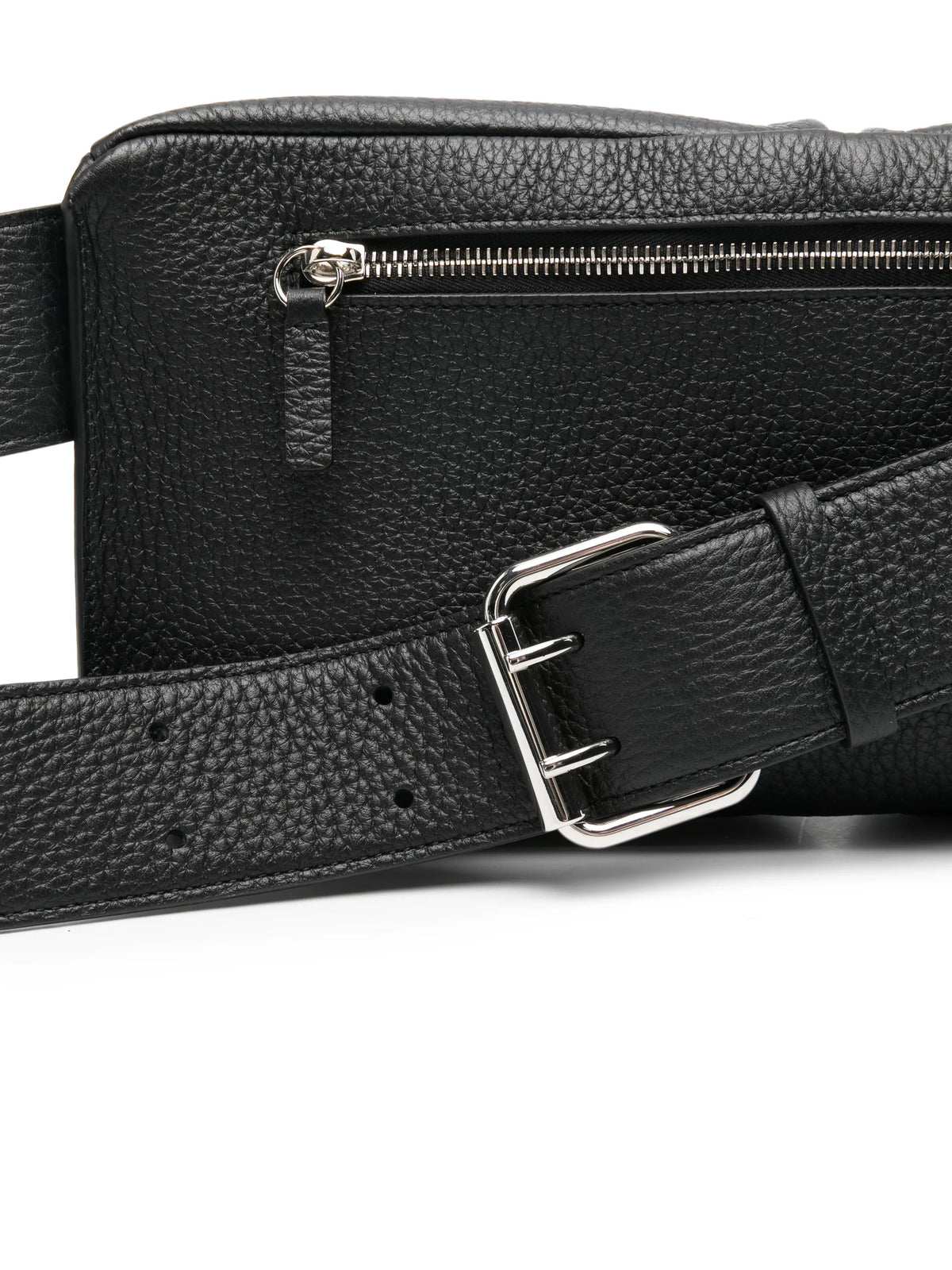 fold belt bag in grained leather