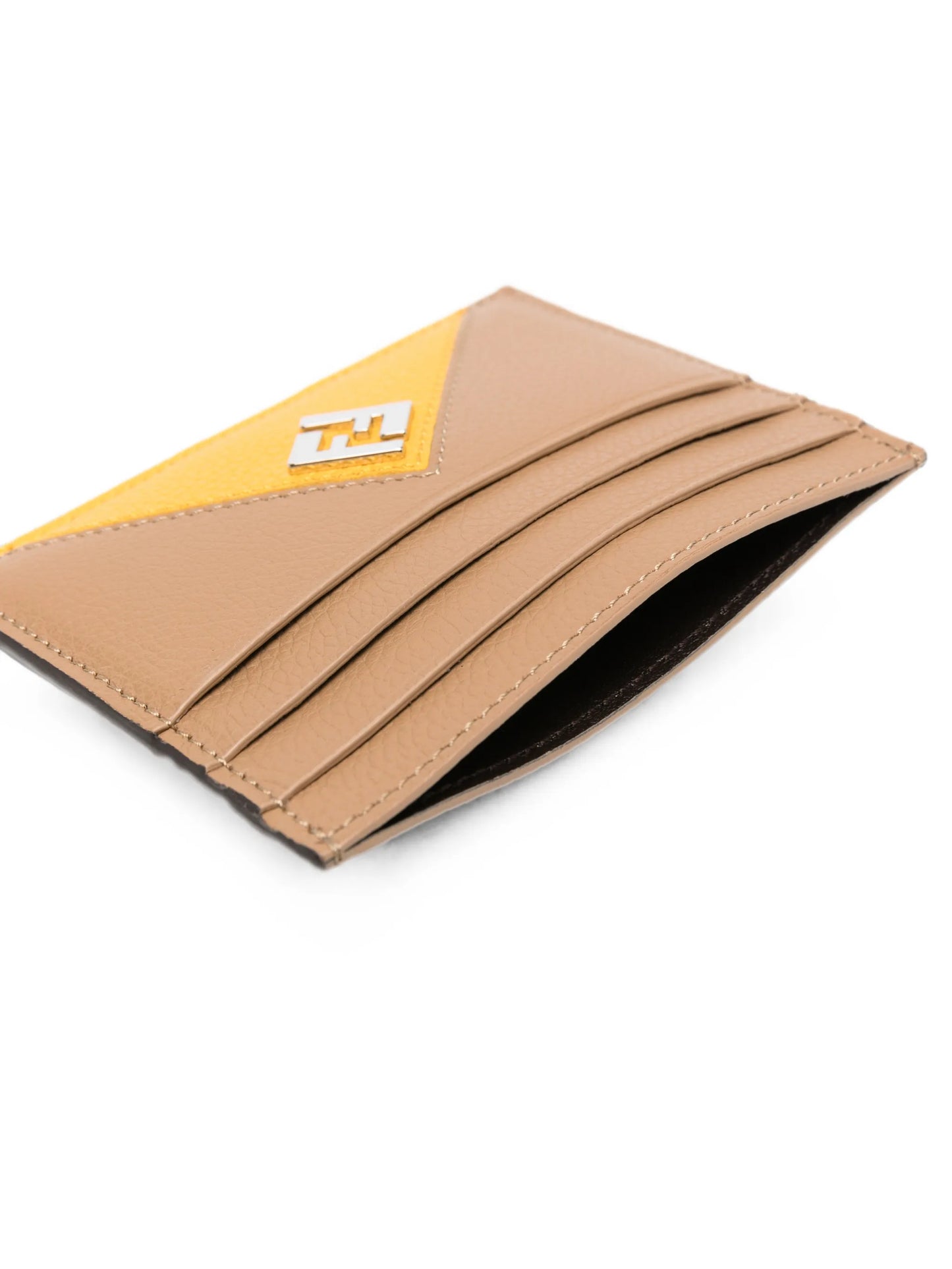 logo-plaque leather card holder