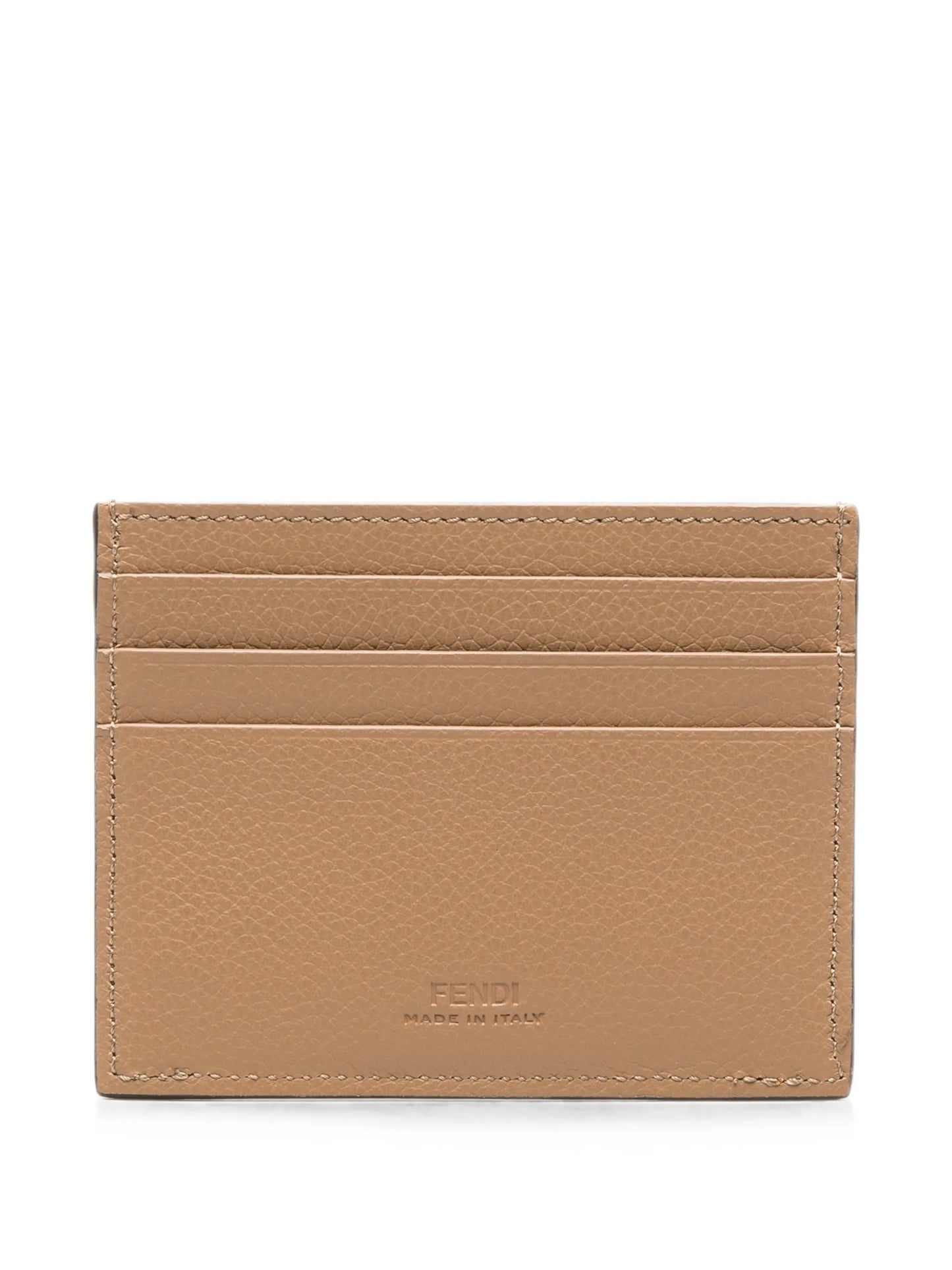 logo-plaque leather card holder
