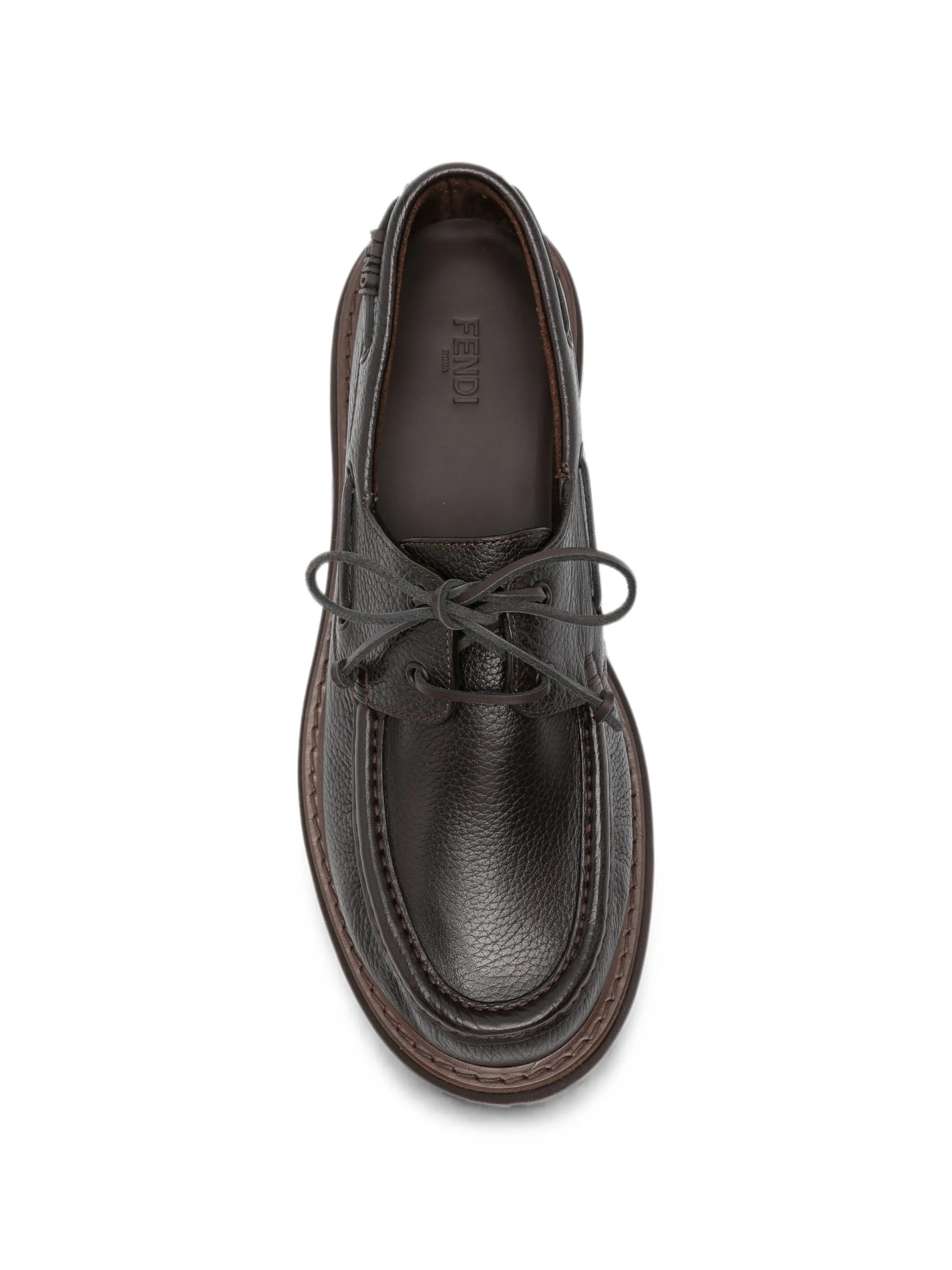 lace-up leather boat shoes