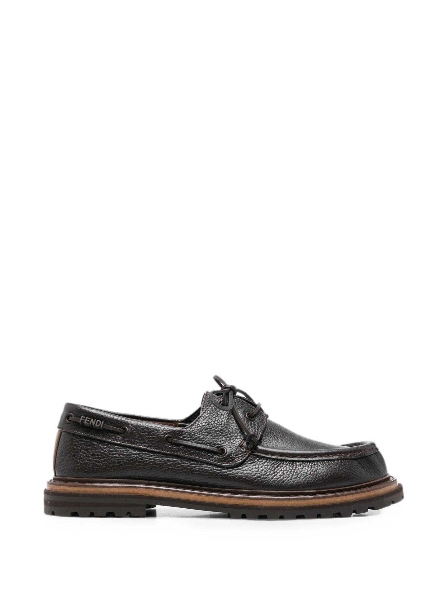lace-up leather boat shoes