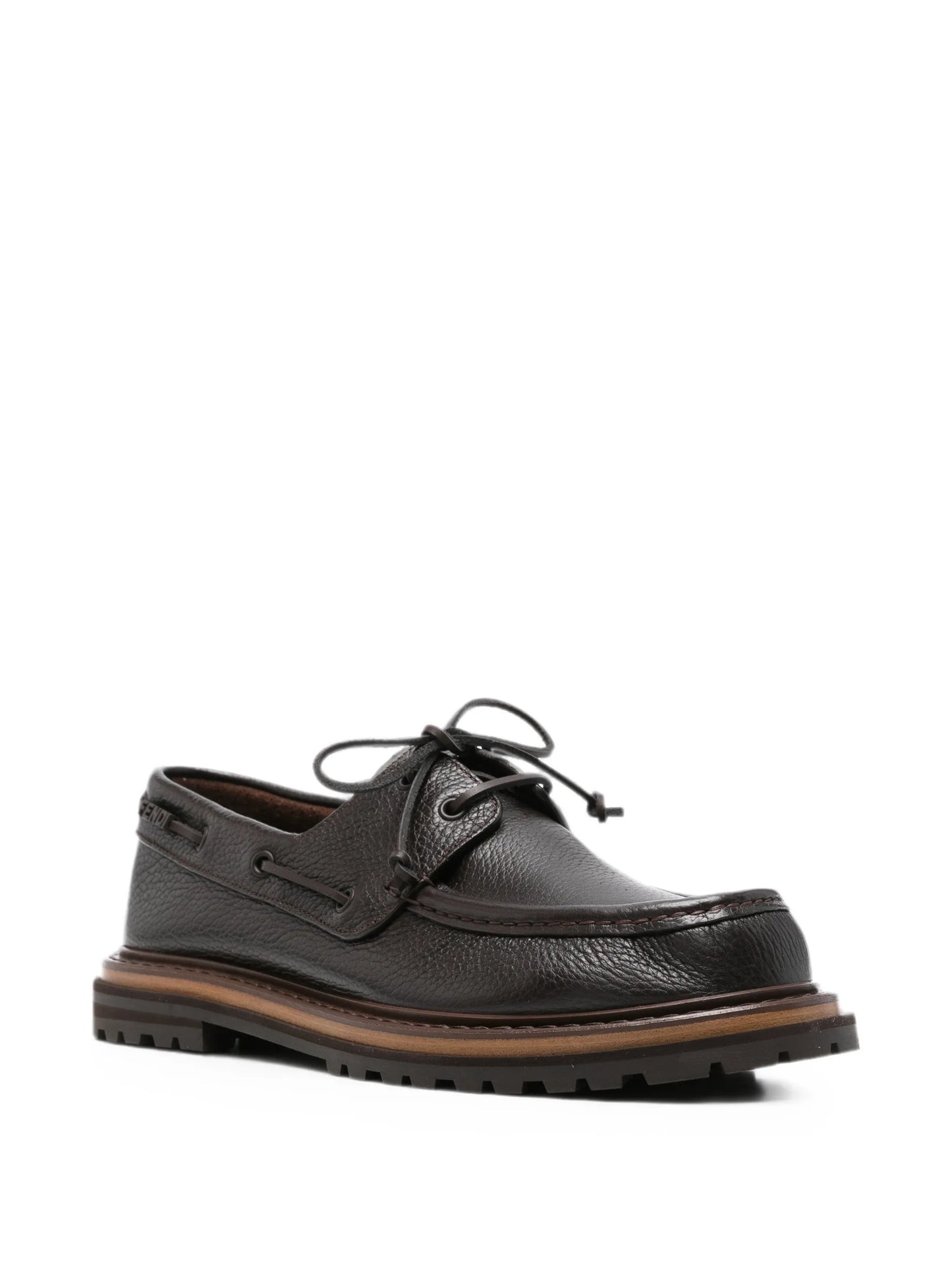 lace-up leather boat shoes