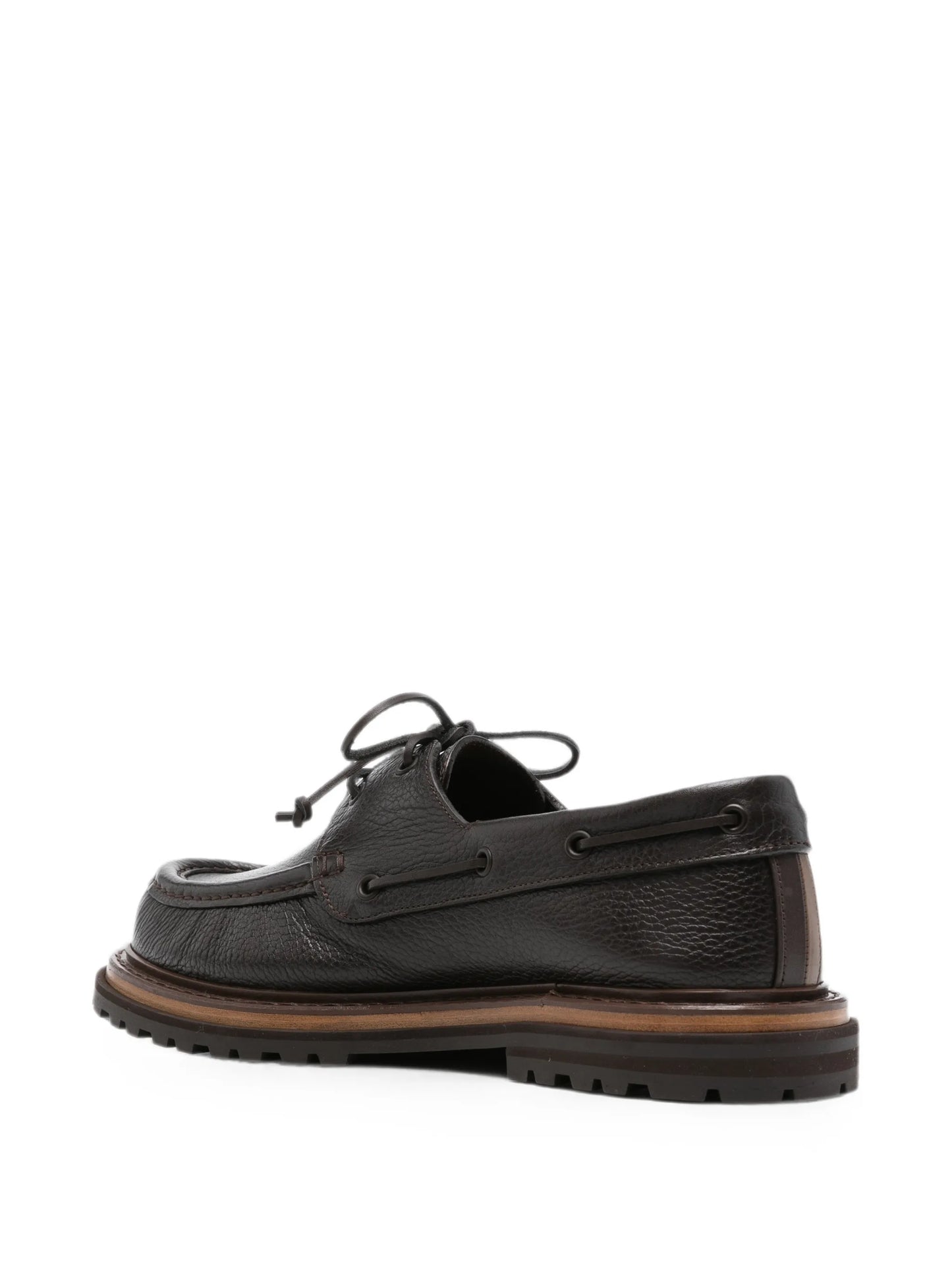 lace-up leather boat shoes