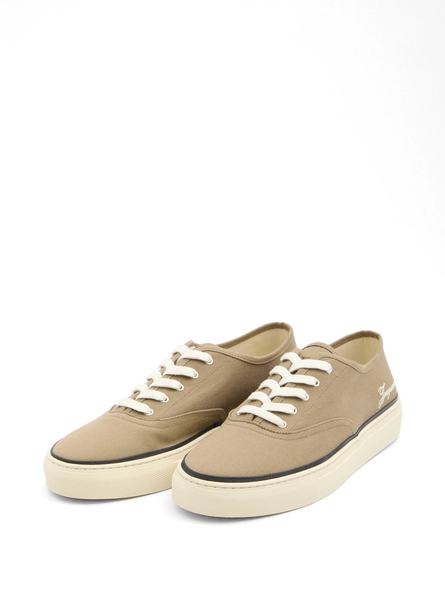 logo embroidered canvas sneakers