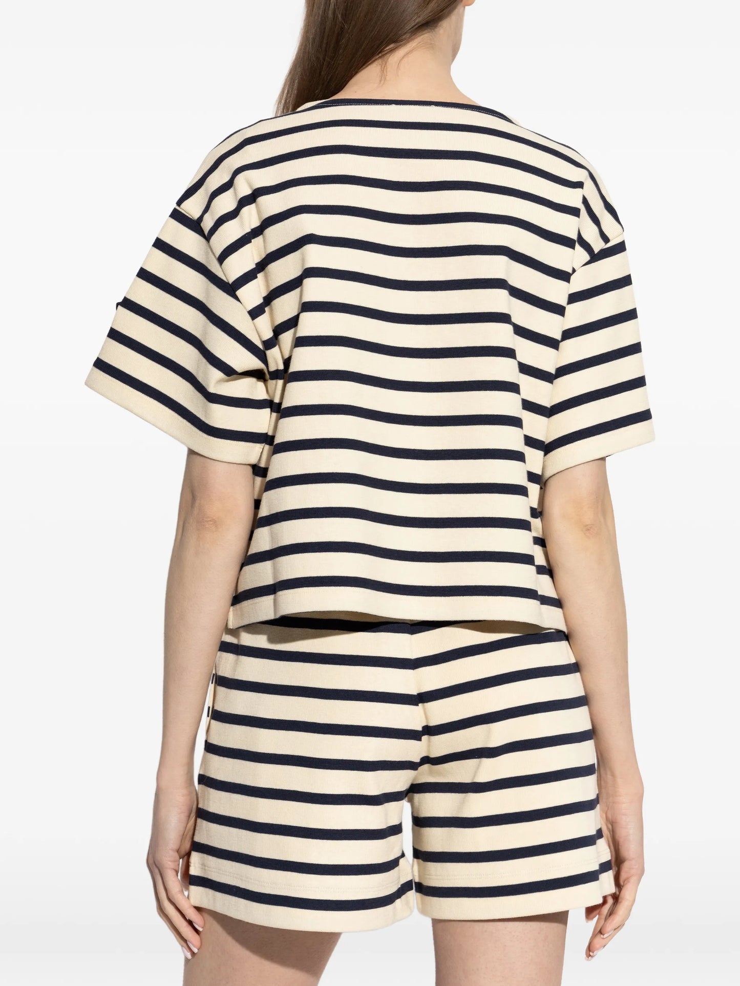 striped logo-print T-shirt
