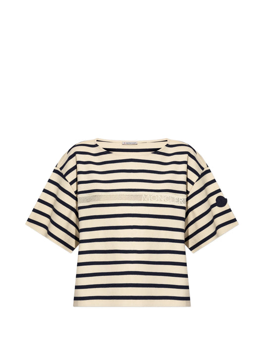 striped logo-print T-shirt
