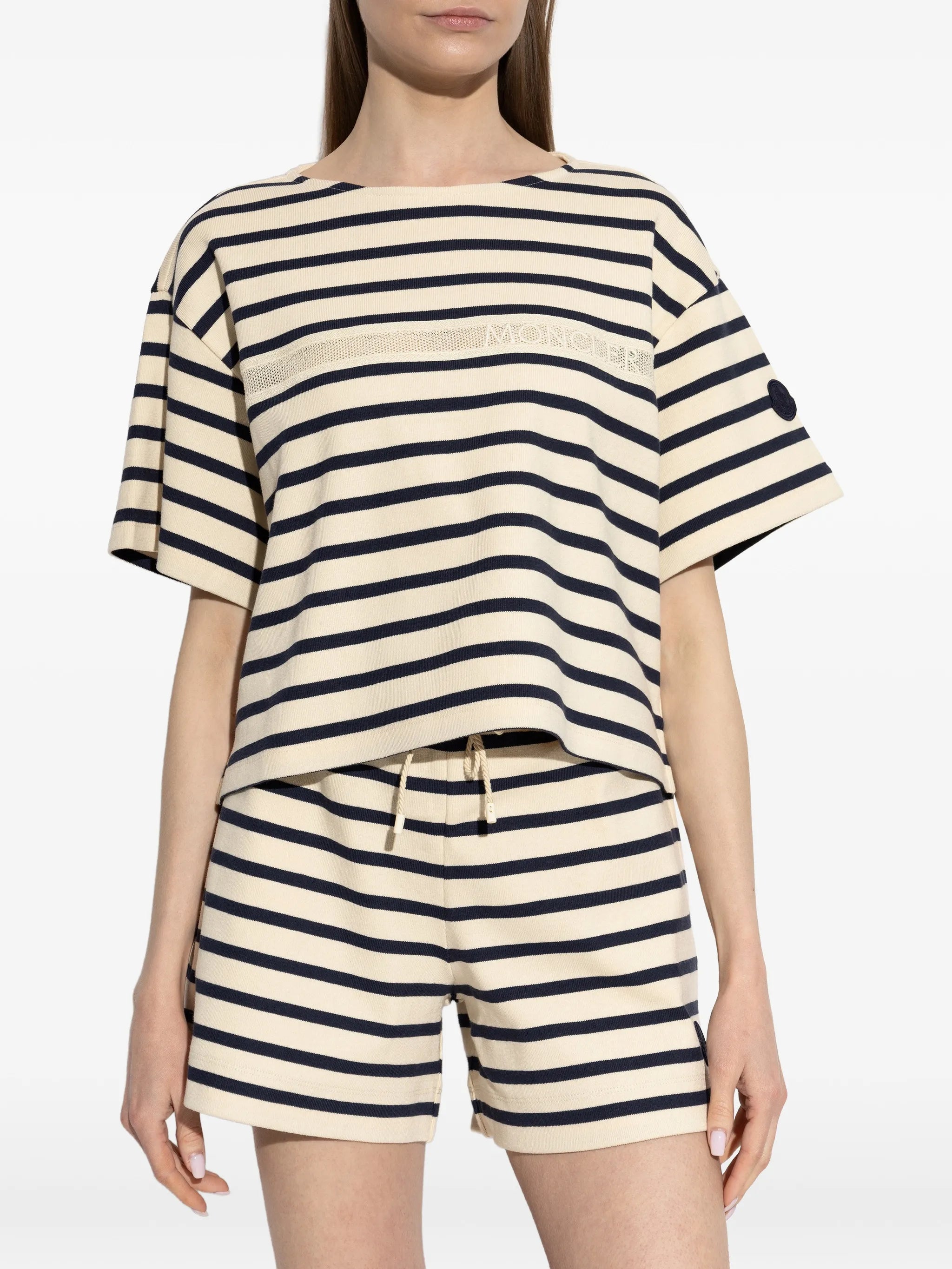 striped logo-print T-shirt