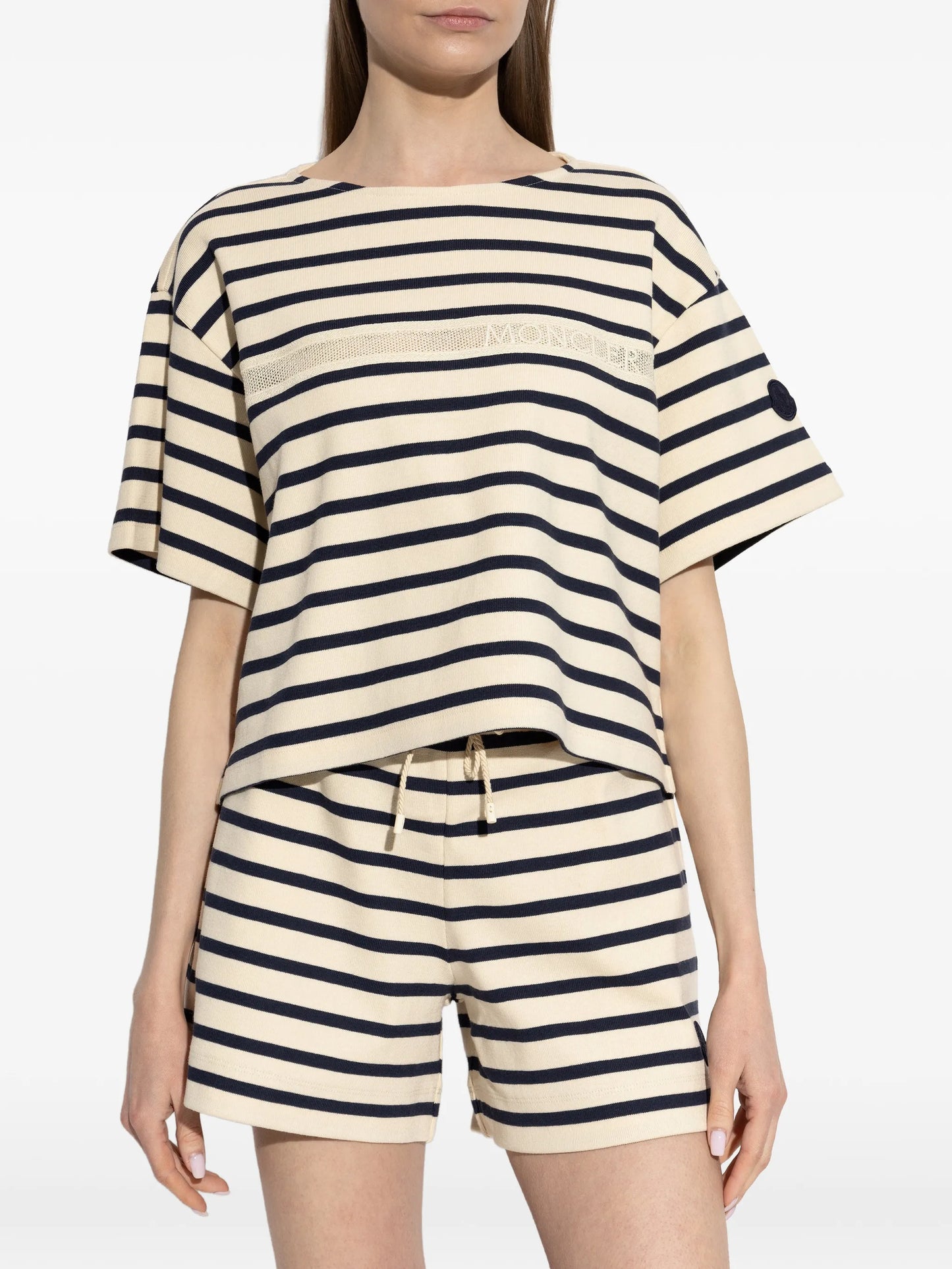 striped logo-print T-shirt