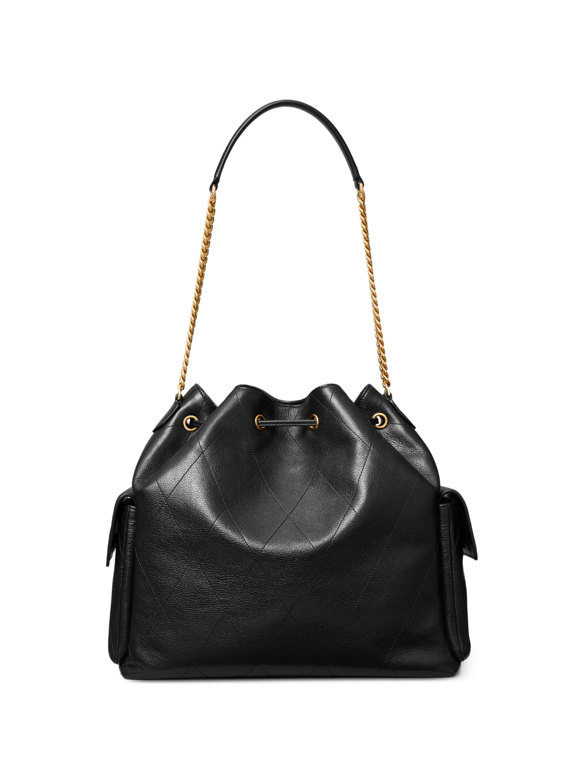 large Charlie quilted drawstring shoulder bag
