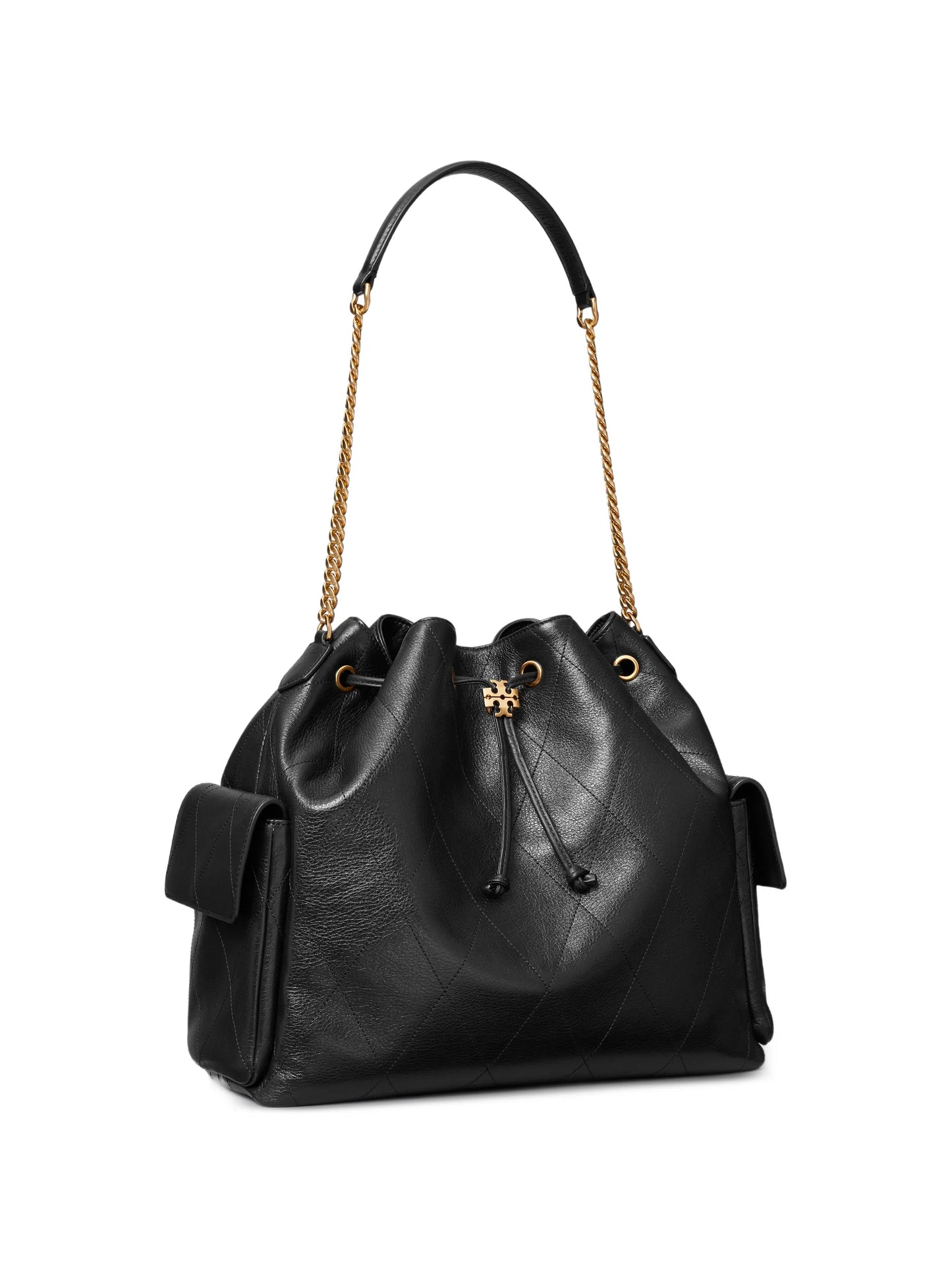 charlie quilted drawstring shoulder bag