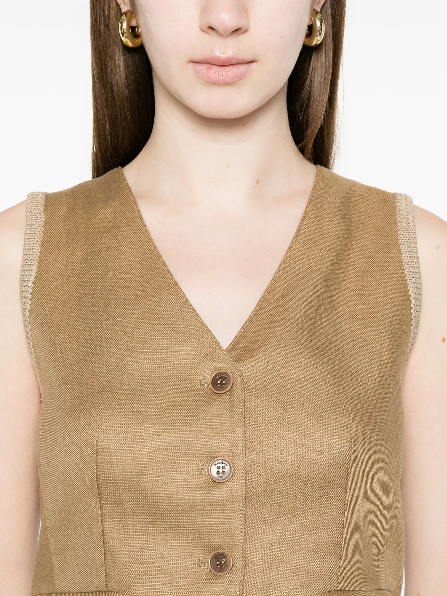 cable-knit waistcoat