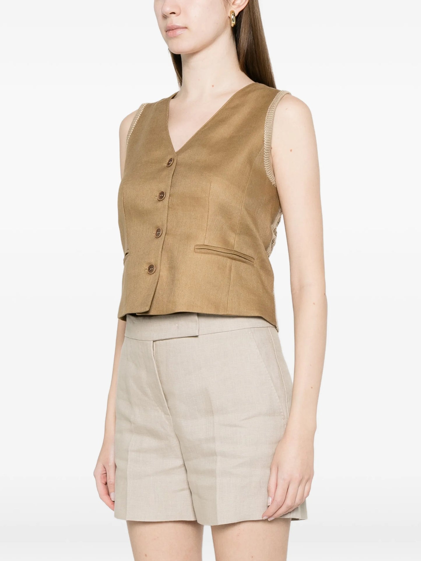 cable-knit waistcoat