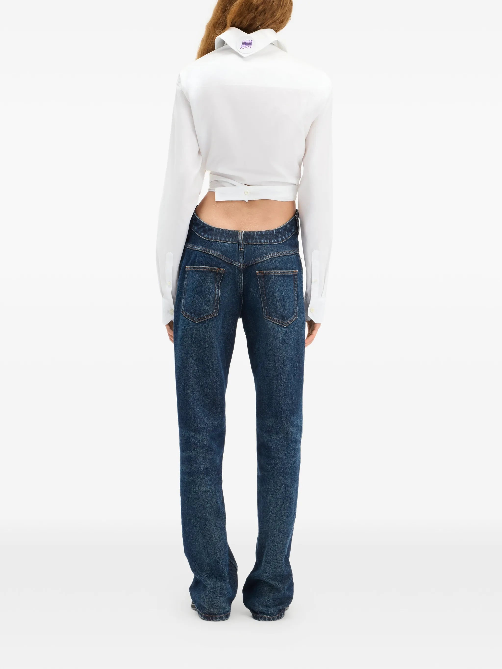 The Curved rounded-waist jeans