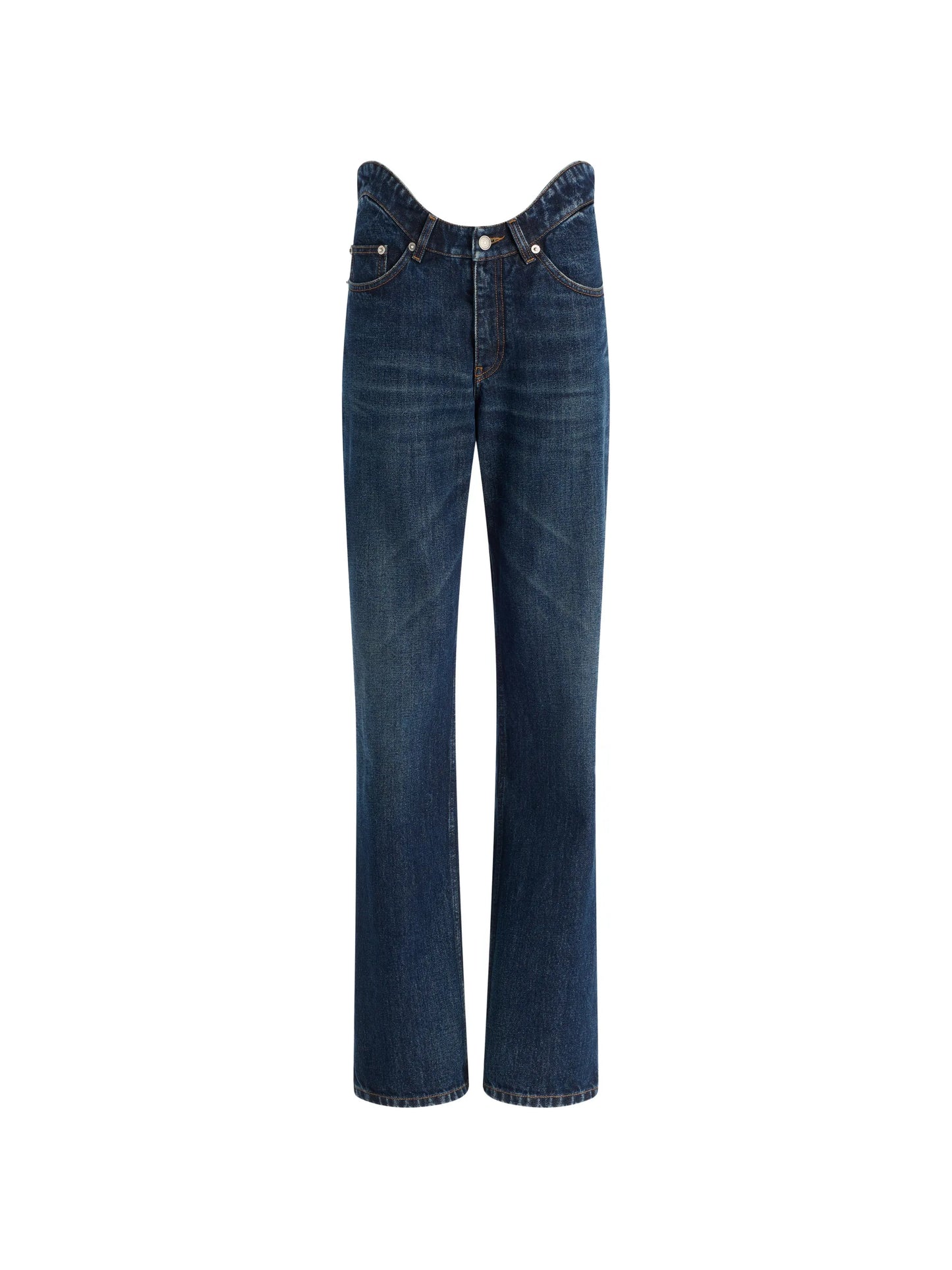The Curved rounded-waist jeans