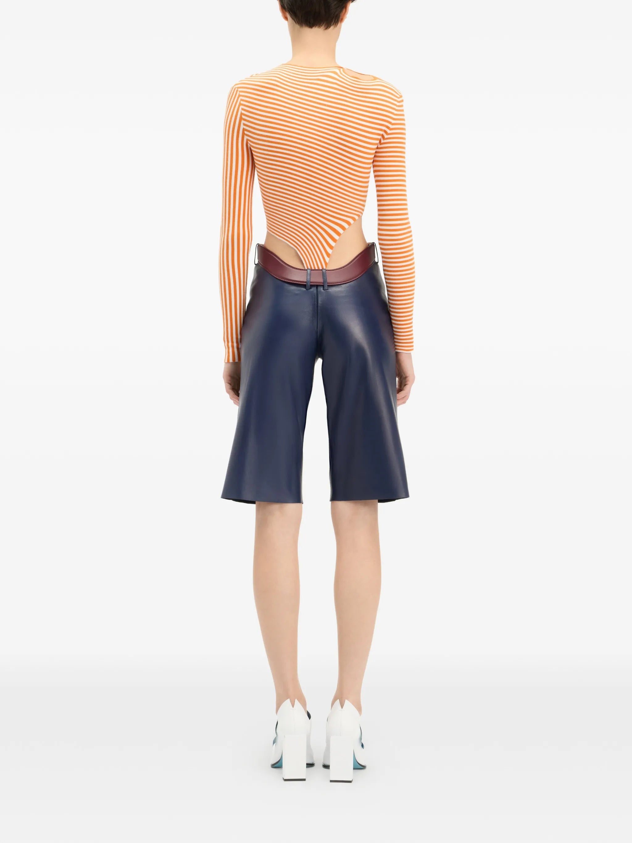 The Cut-Out bermuda leather shorts
