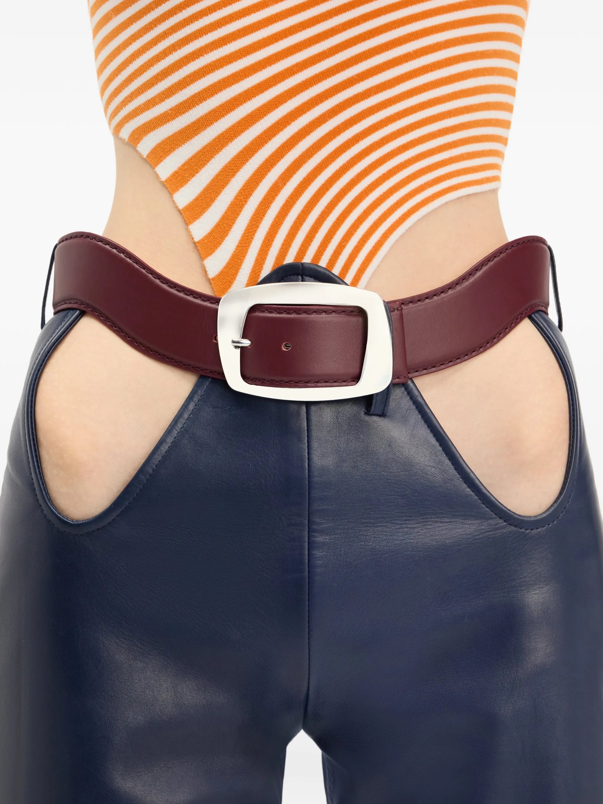 The Cut-Out bermuda leather shorts