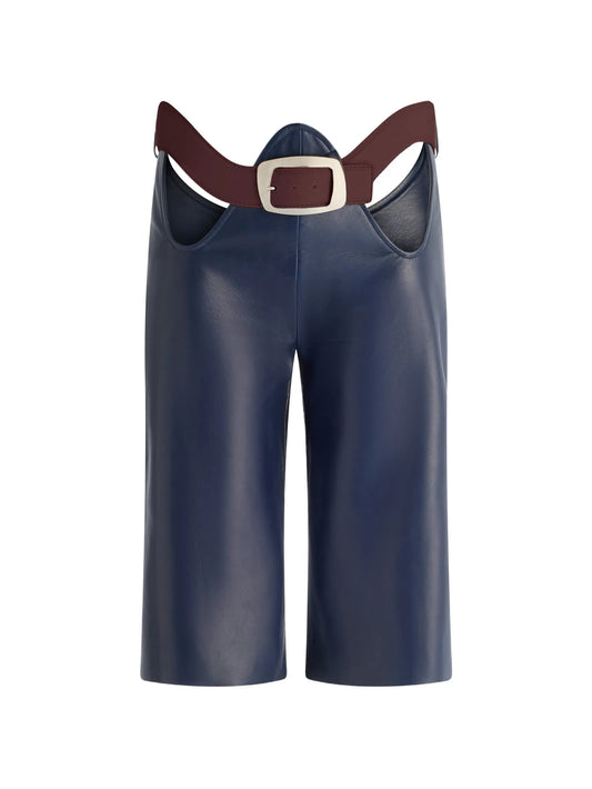 The Cut-Out bermuda leather shorts
