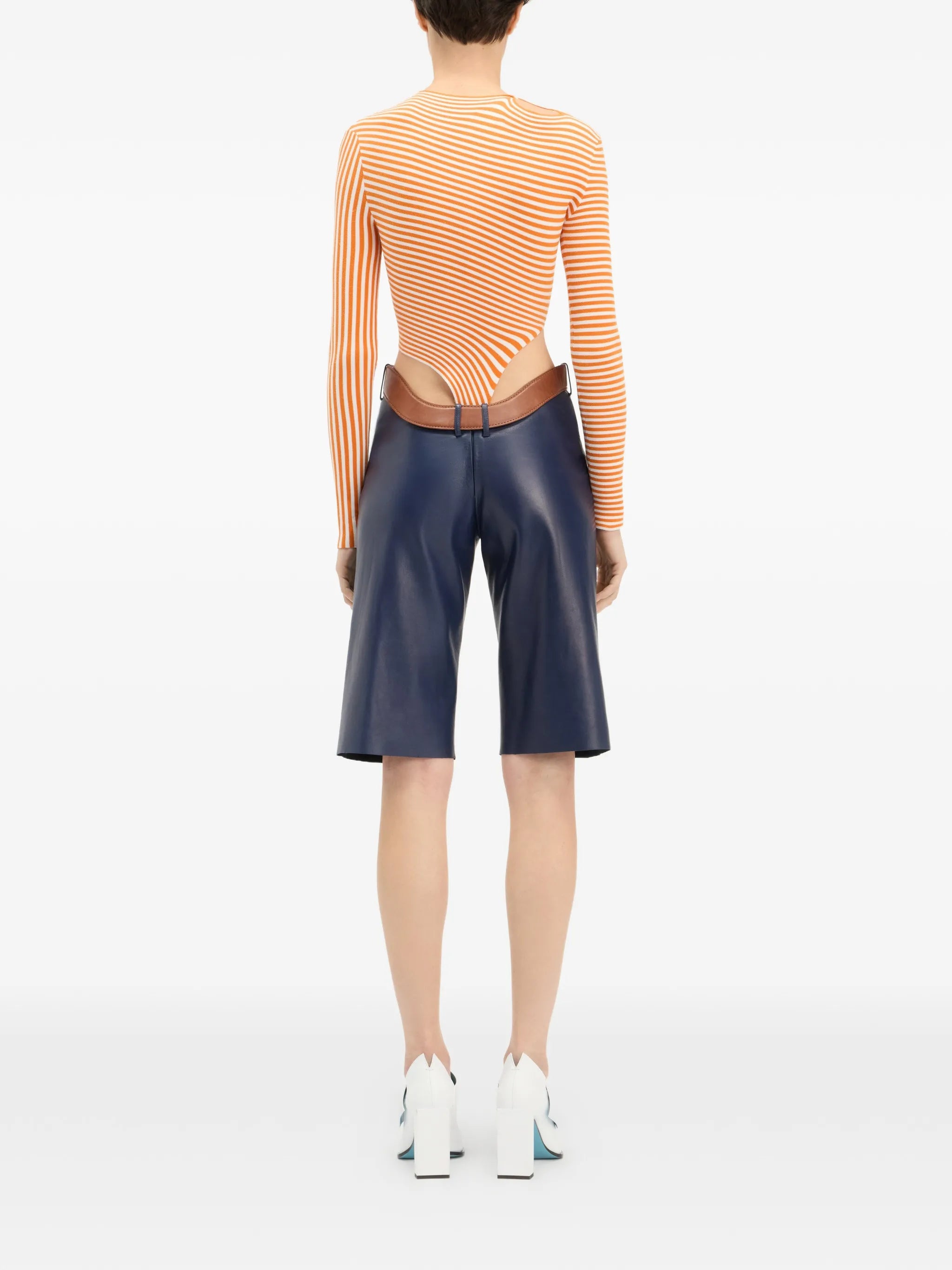 The Striped asymmetric bodysuit