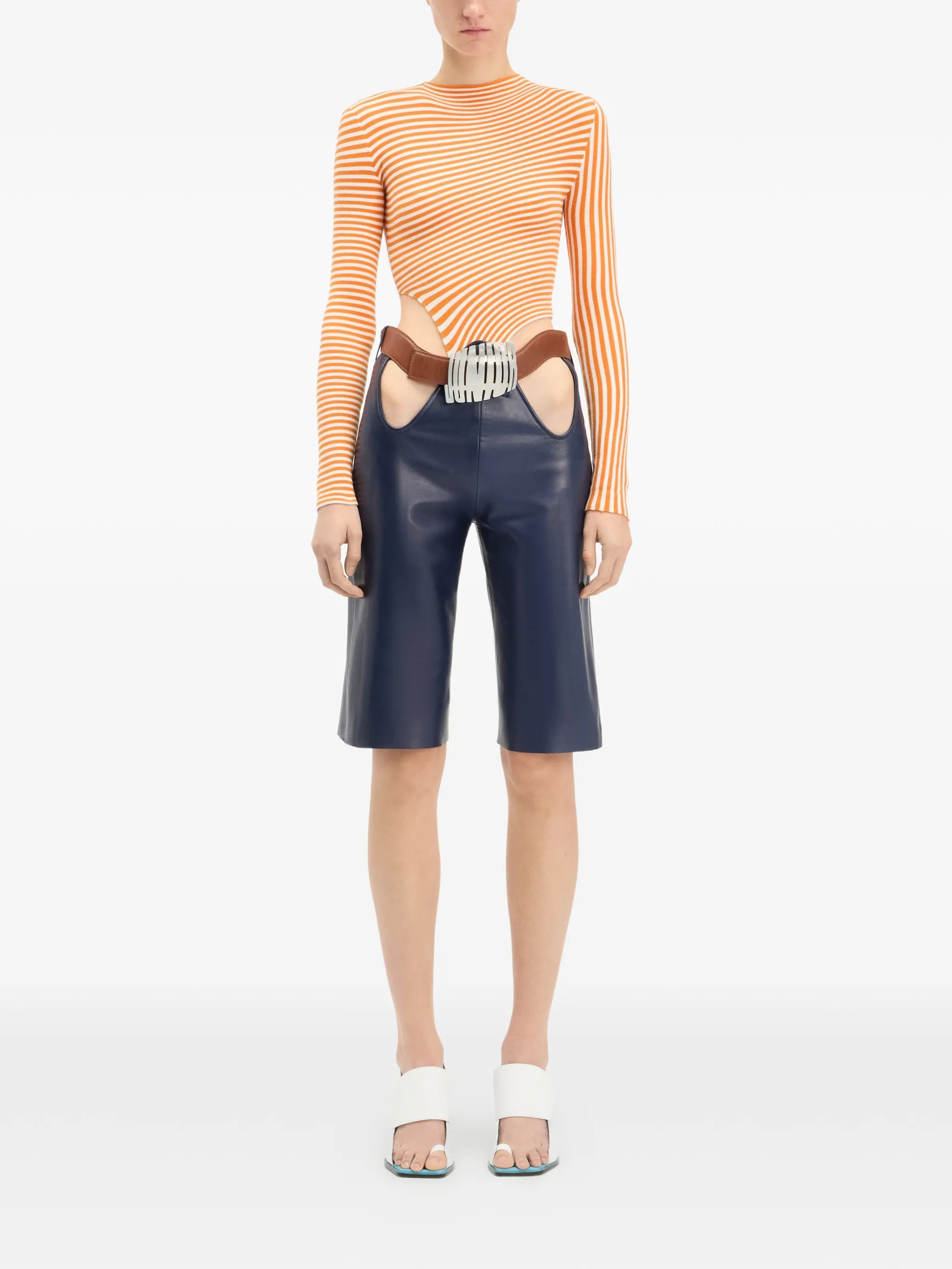 The Striped asymmetric bodysuit