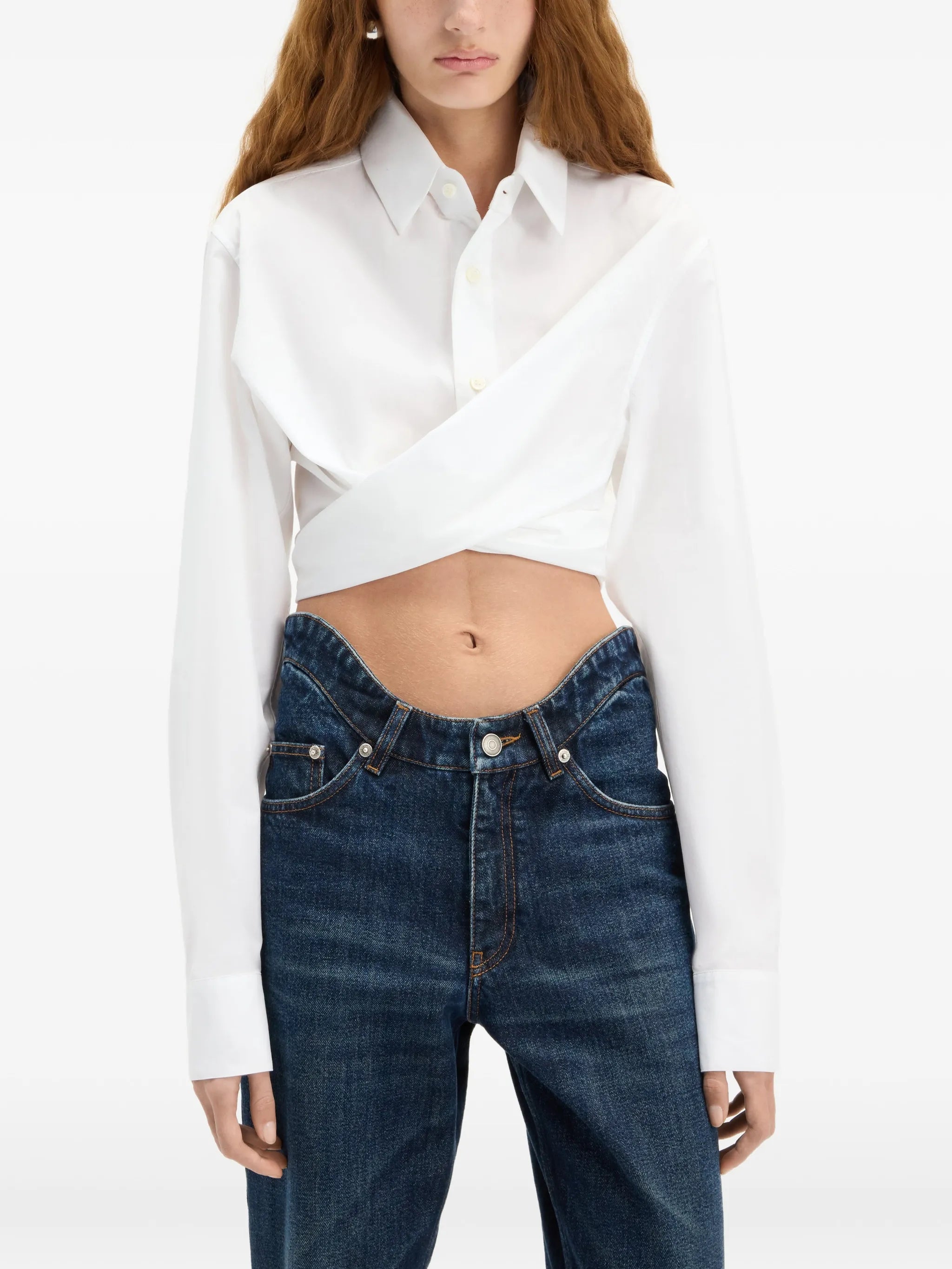 The Cropped Wrap cotton shirt