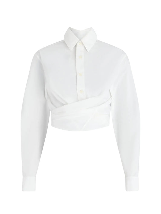The Cropped Cache-Coeur cotton shirt