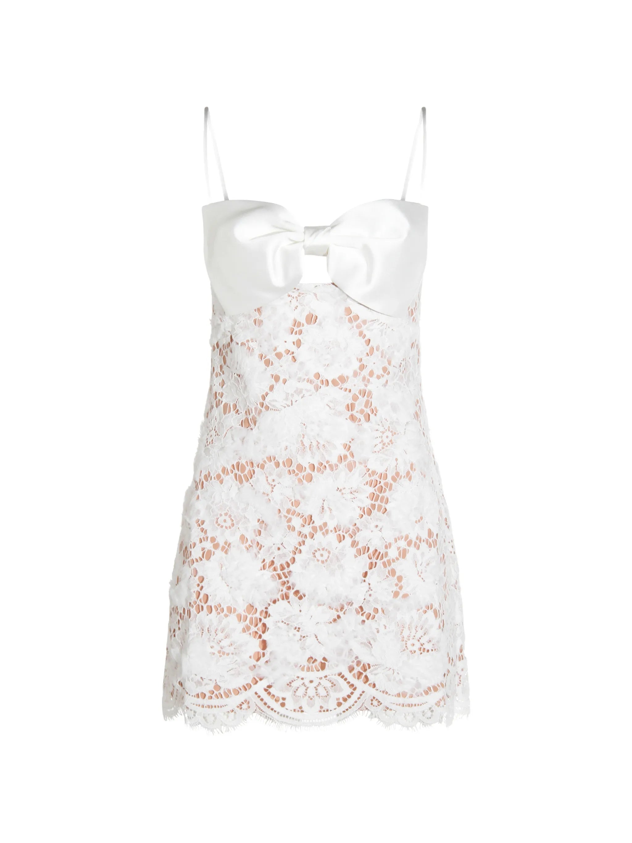 bow lace mini dress