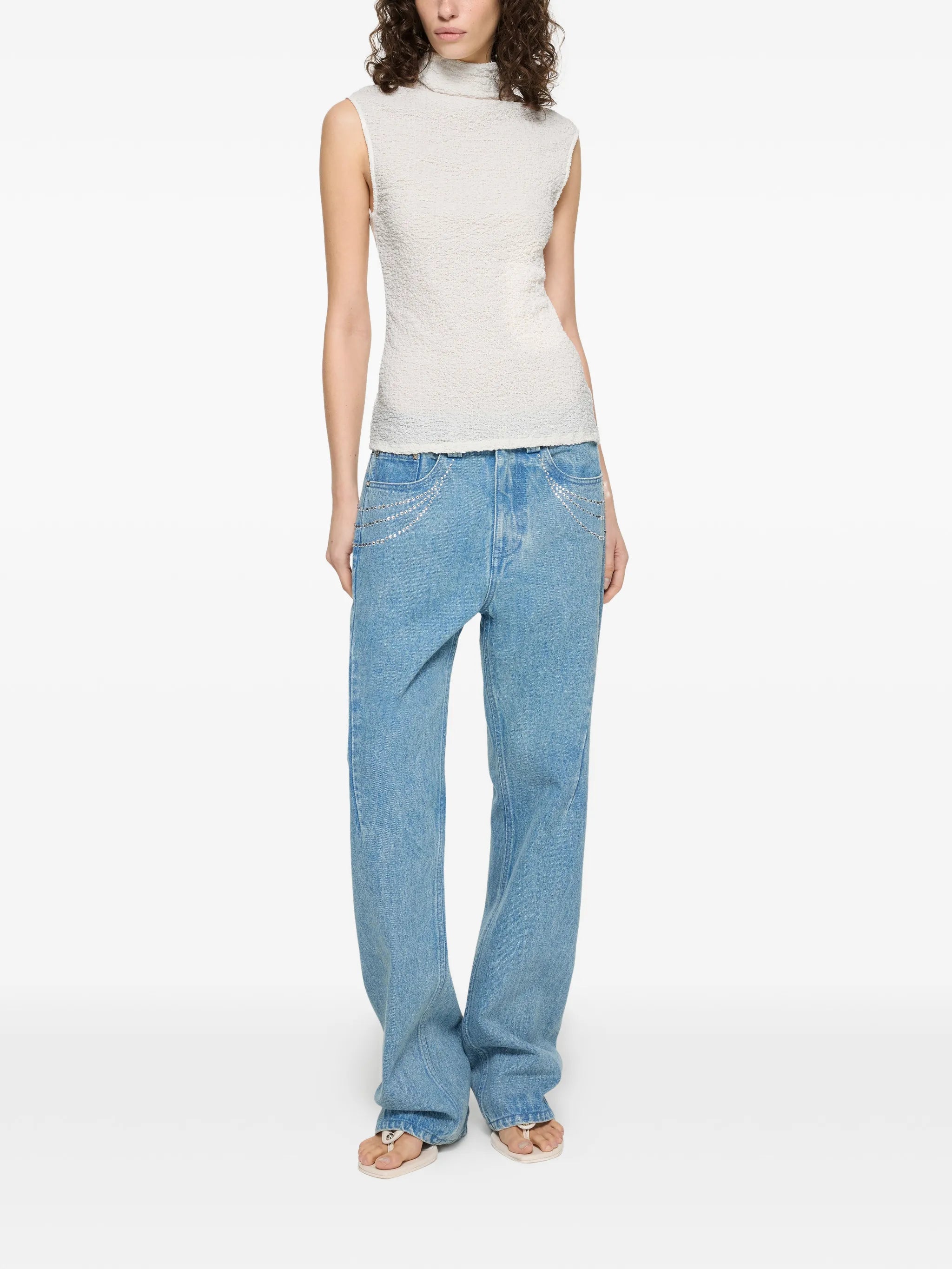 high-neck popcorn top