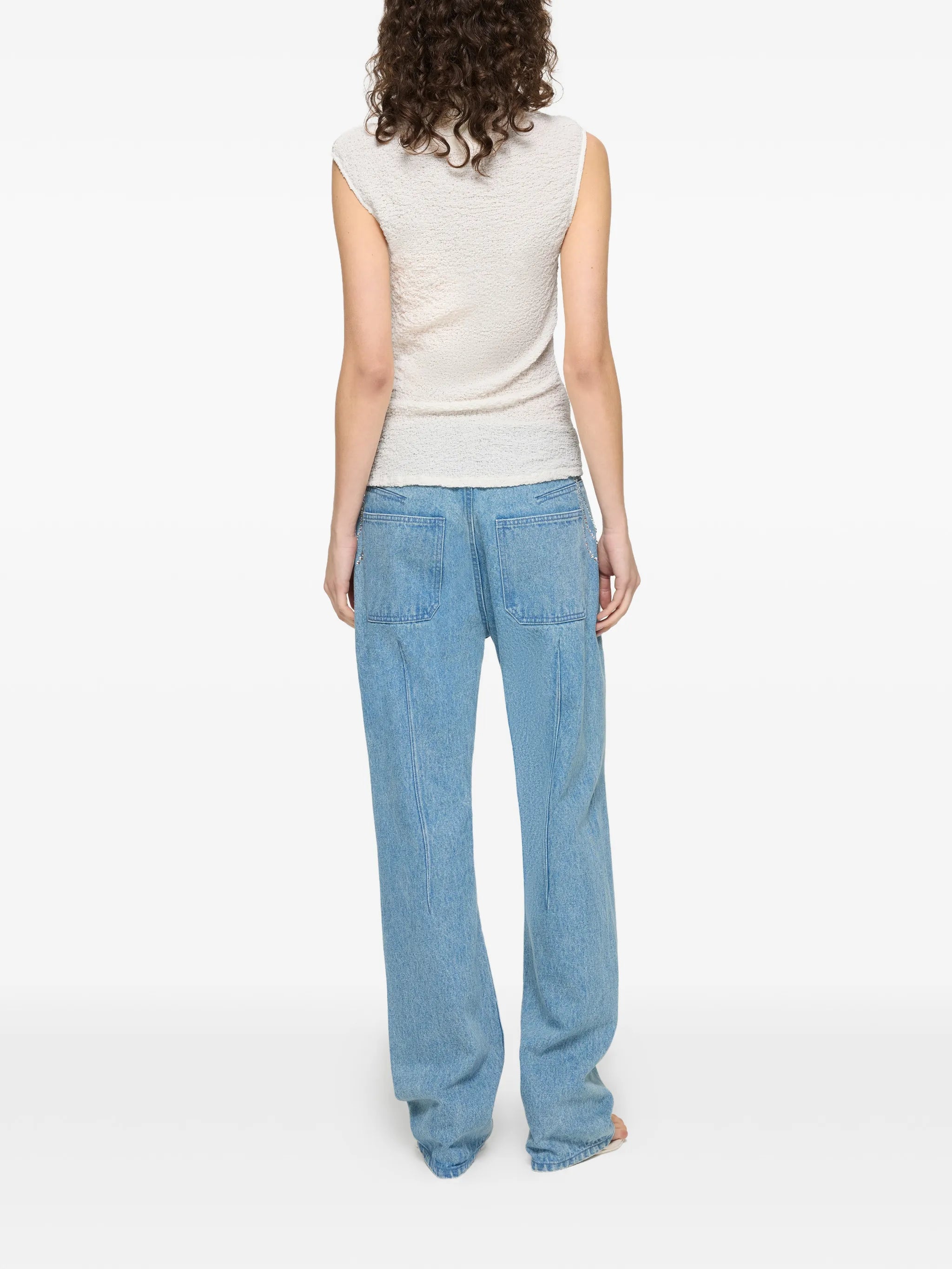 high-neck popcorn top