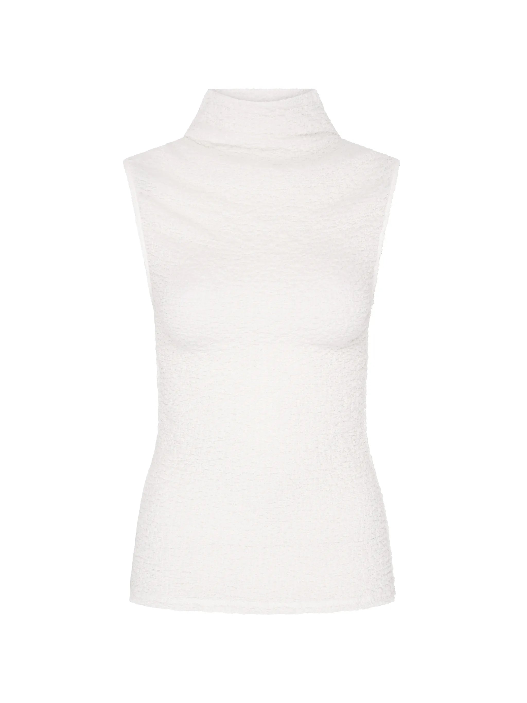 high-neck popcorn top