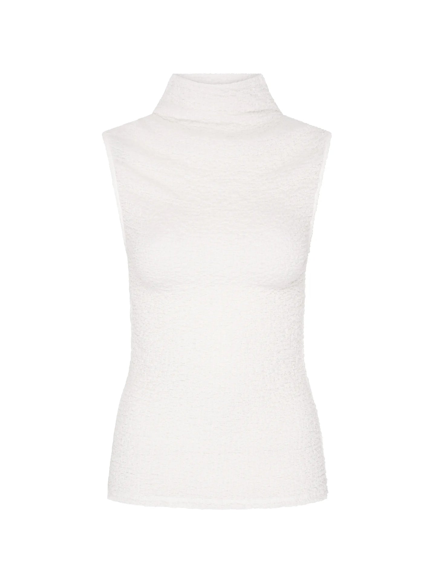 high-neck popcorn top