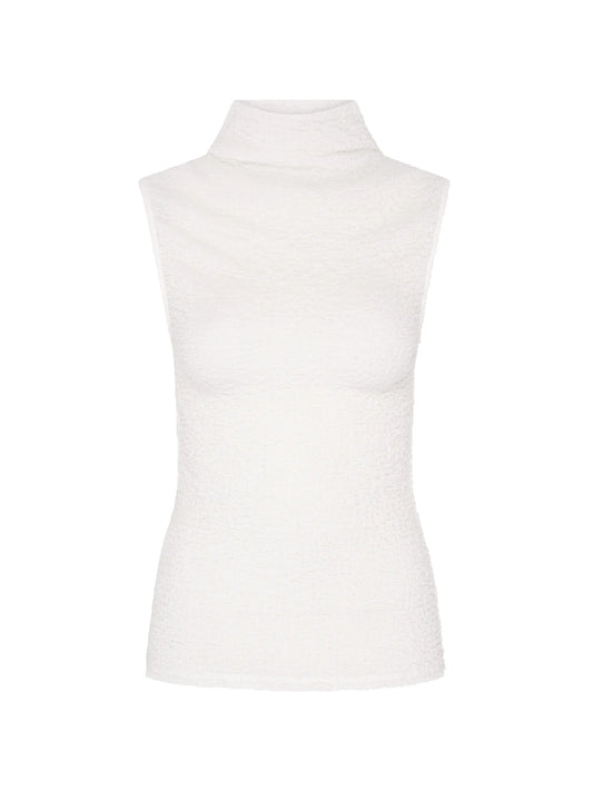 high-neck popcorn top