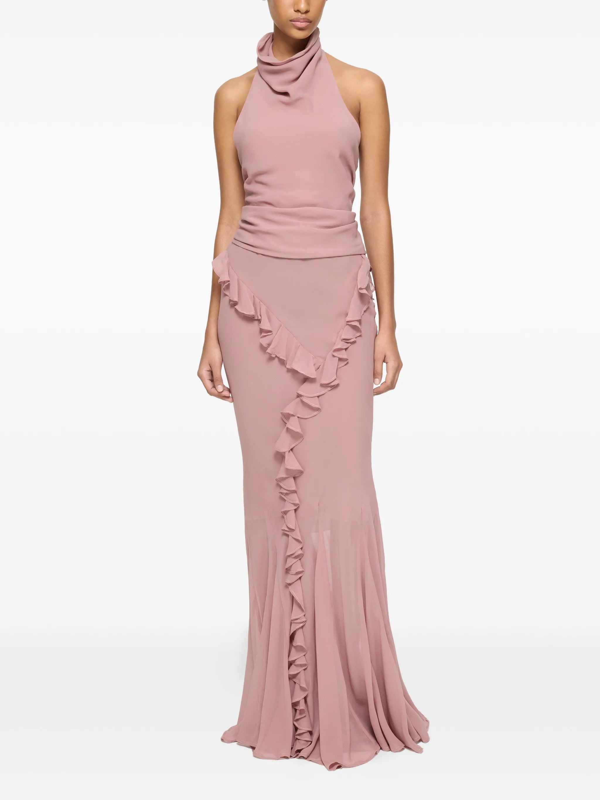 ruffled maxi skirt