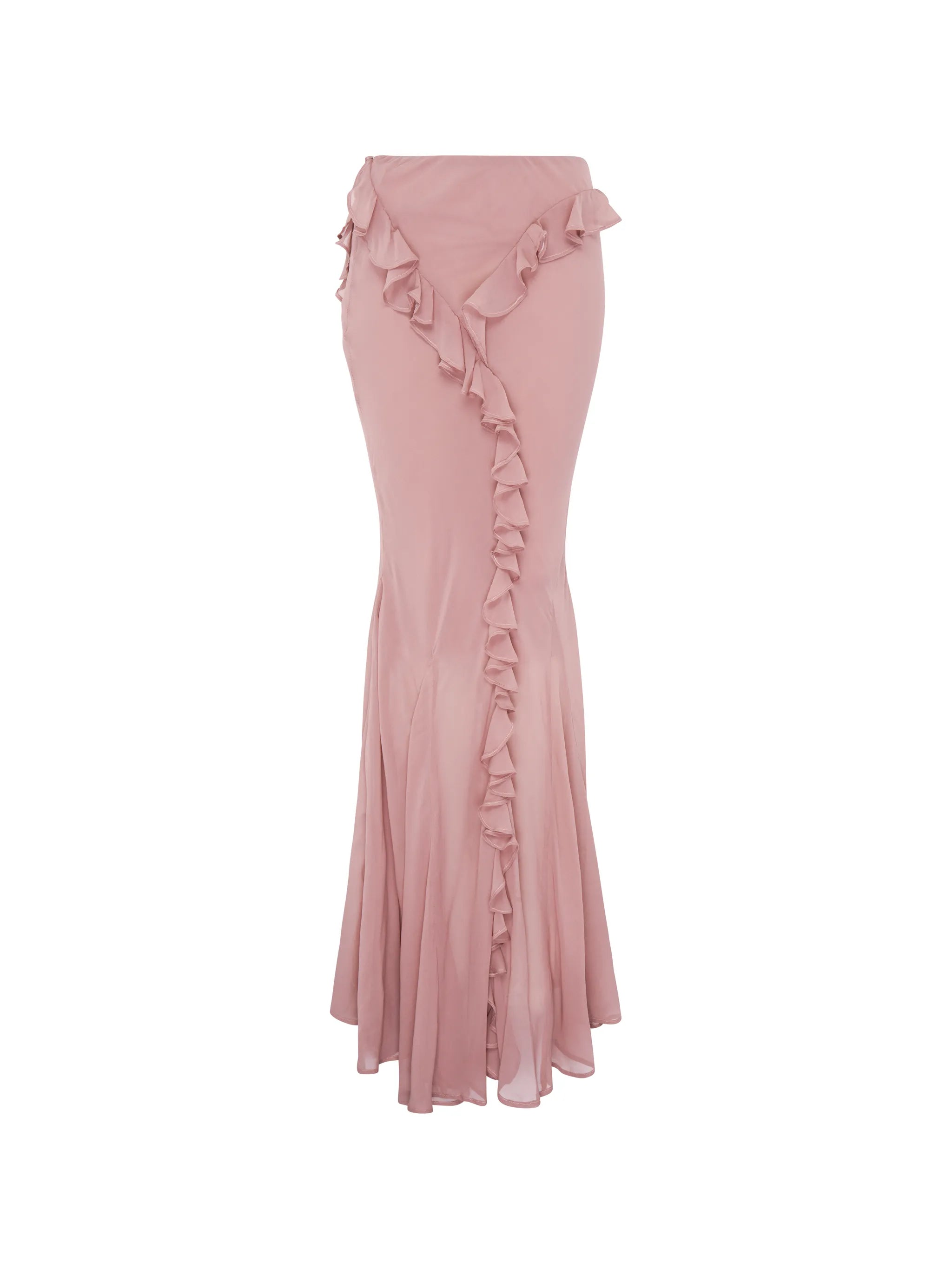 ruffled maxi skirt