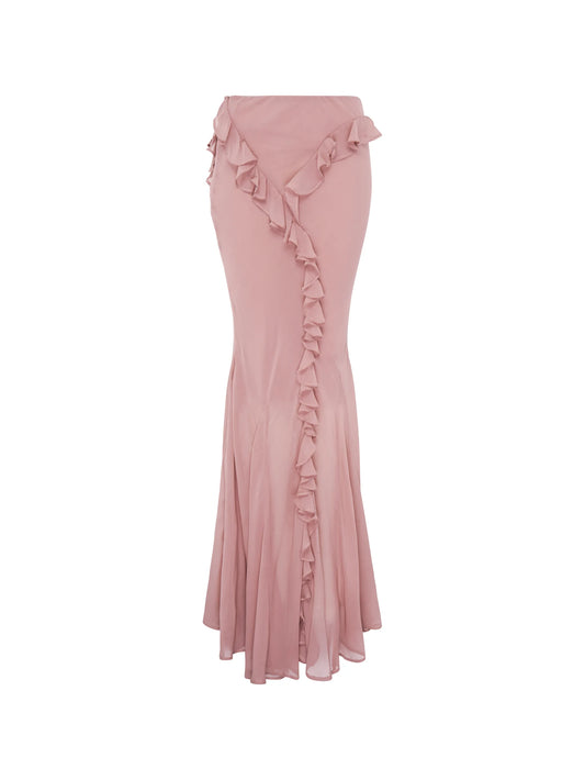ruffled maxi skirt