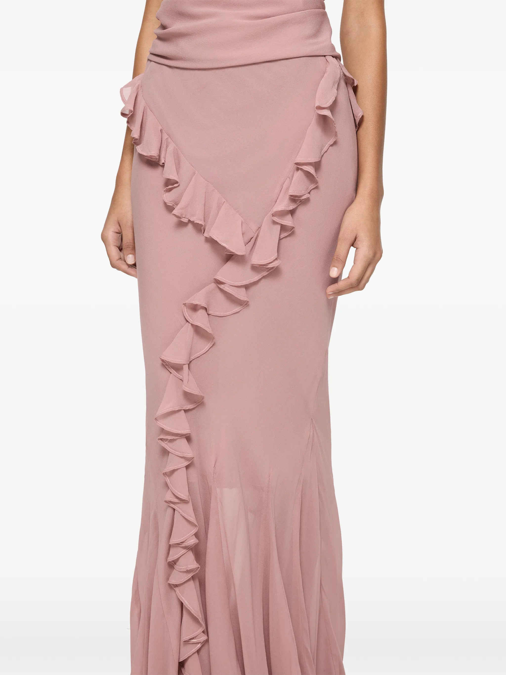 ruffled maxi skirt