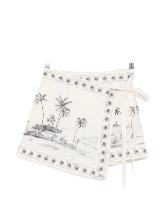 Luna graphic-print linen sarong