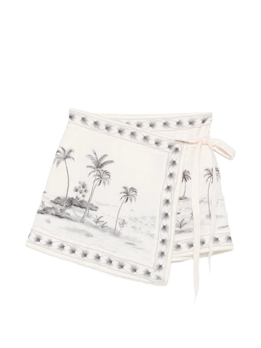 Luna graphic-print linen sarong