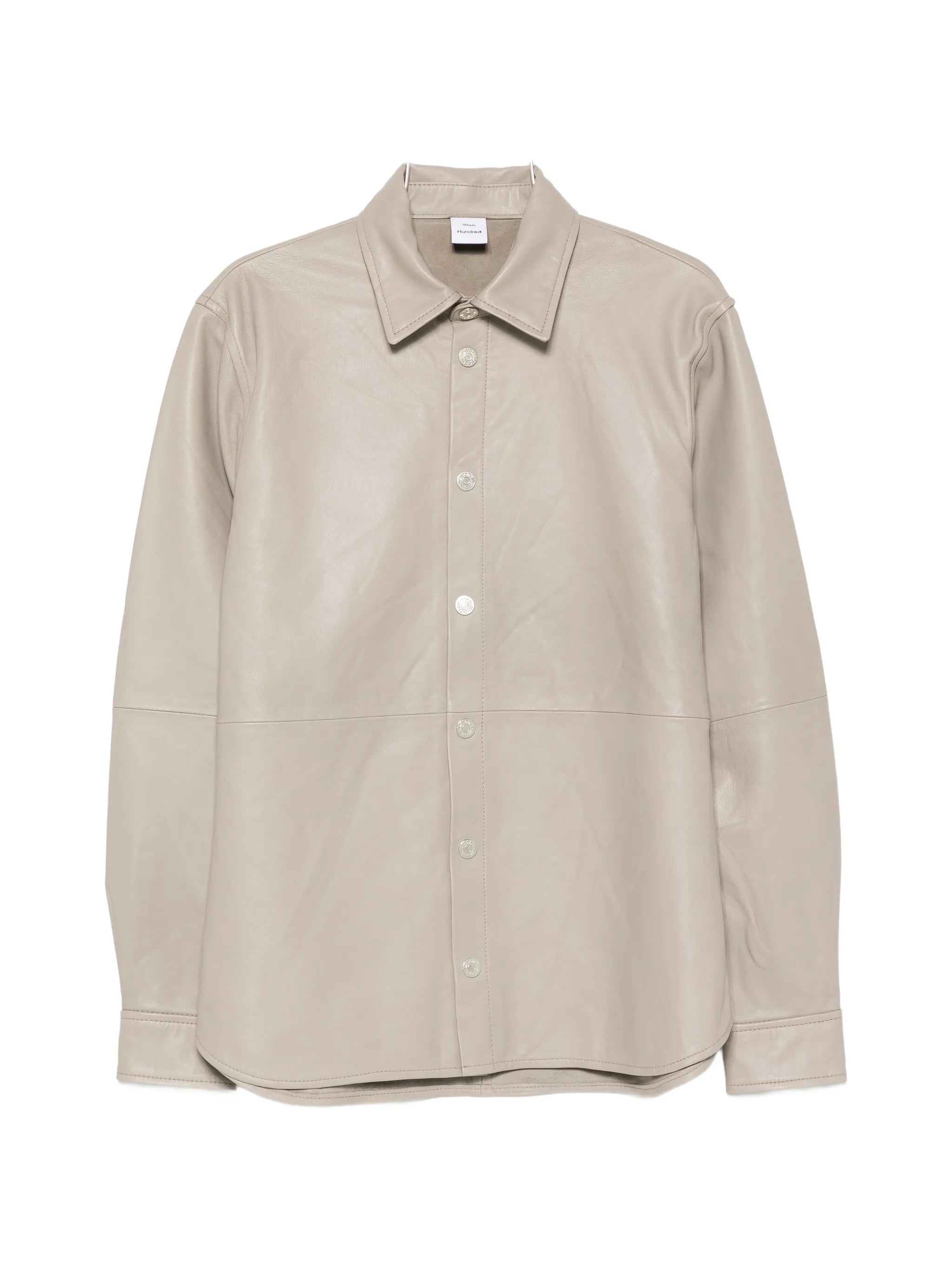 long-sleeve leather shirt