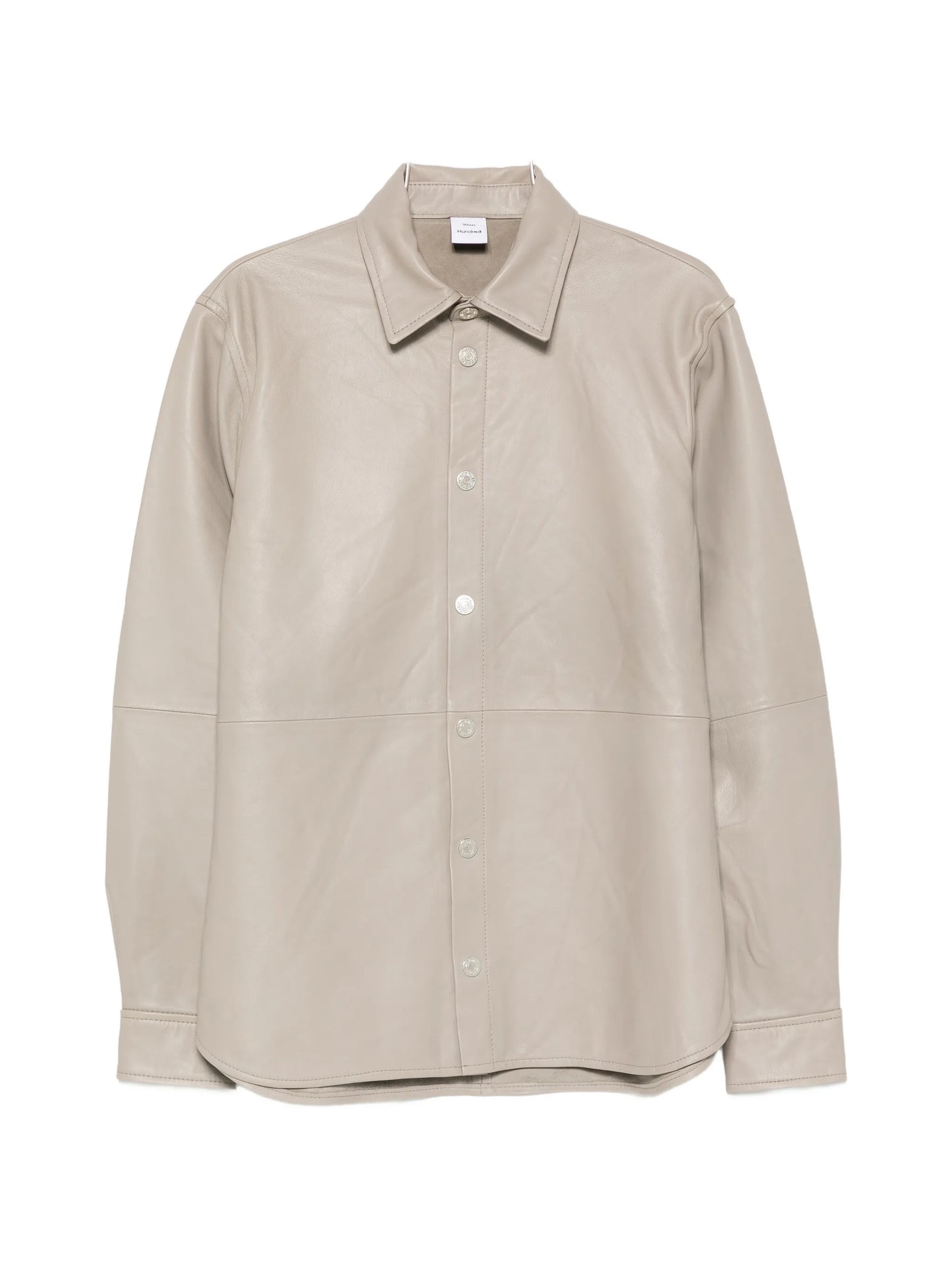 long-sleeve leather shirt