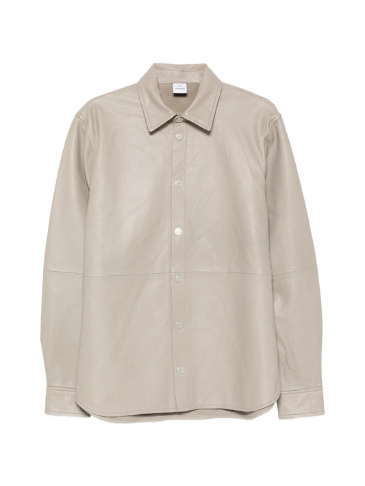 long-sleeve leather shirt