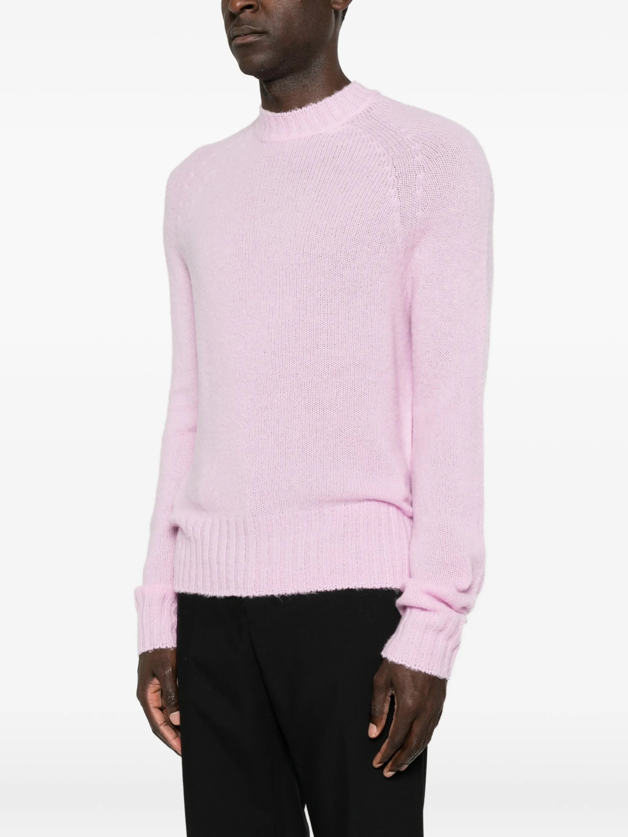 ribbed-trim long-sleeve sweater