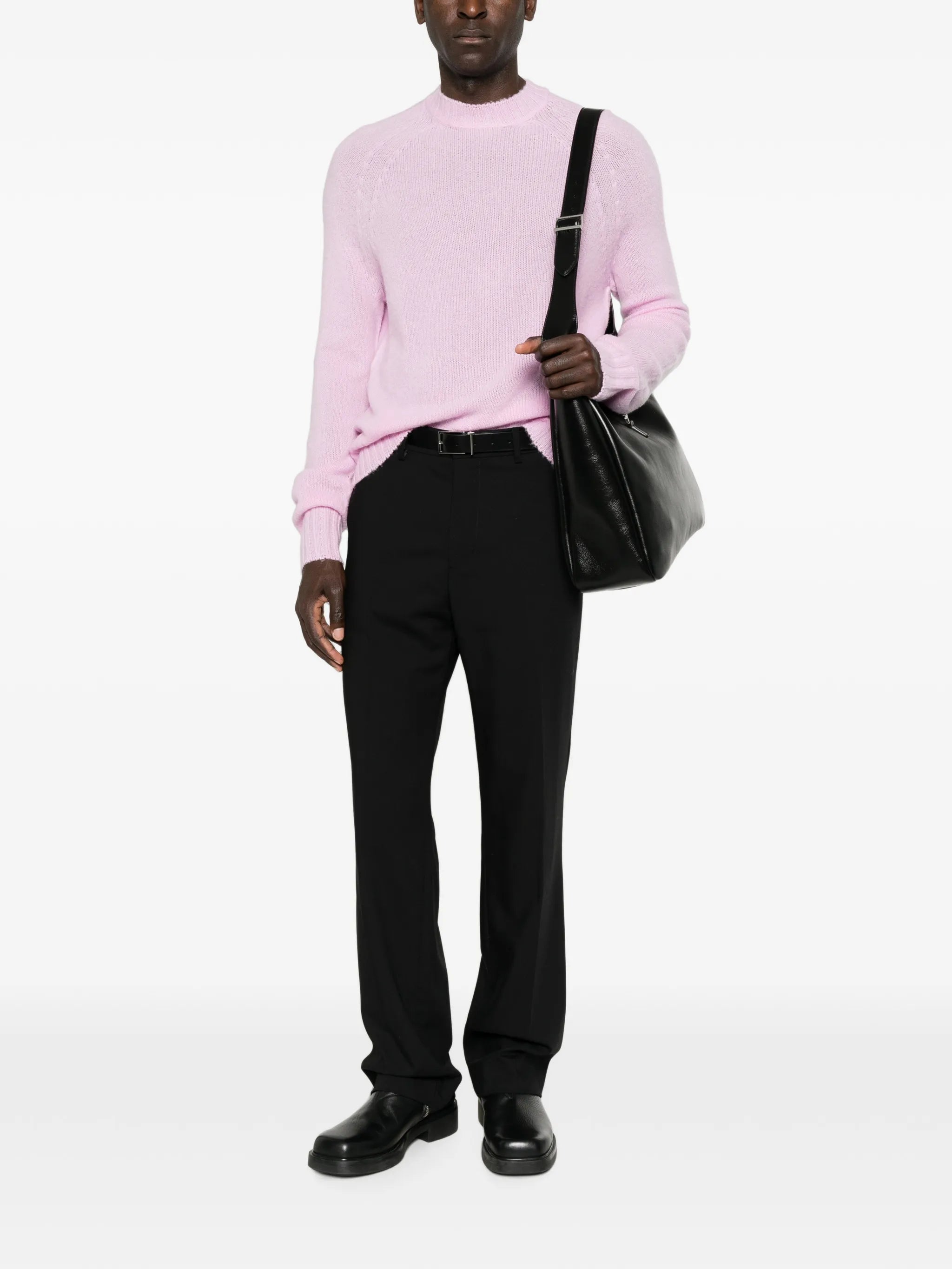 ribbed-trim long-sleeve sweater